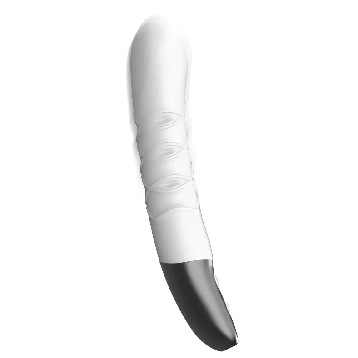 Titanz Thrusting Silicone G-Spot Anal Prostate Vibrator USB Rechargeable Massager White on a white background