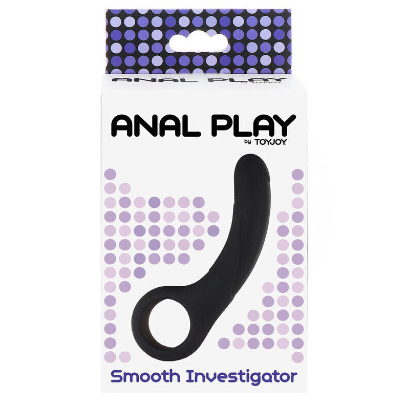 Packaging of 'Anal Play' smooth investigator product on a white background