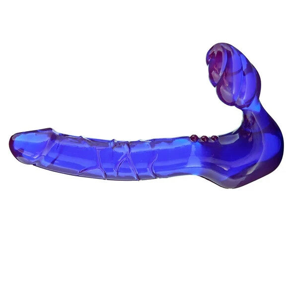 ToyJoy Bend Over Boyfriend Strapless Strap-On PVC 9 Inch Double End Dildo Purple