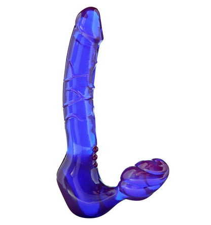 ToyJoy Bend Over Boyfriend Strapless Strap-On PVC 9 Inch Double End Dildo Purple