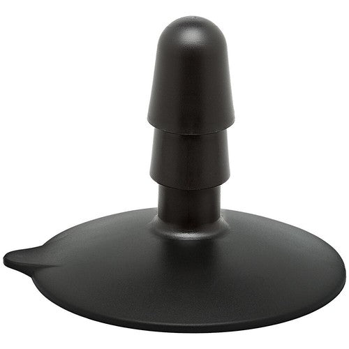 Black suction cup on a white background