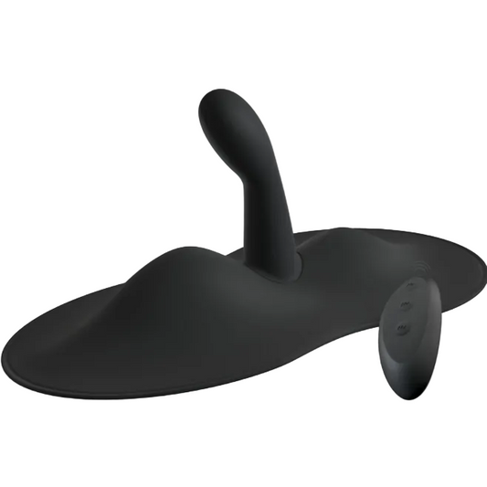 Black electronic device with a curved design on a white background