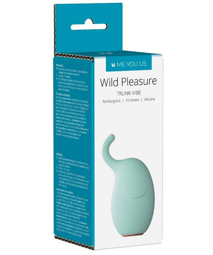 Box packaging of a 'Wild Pleasure' trunk vibe with brand name 'ME YOU US'.