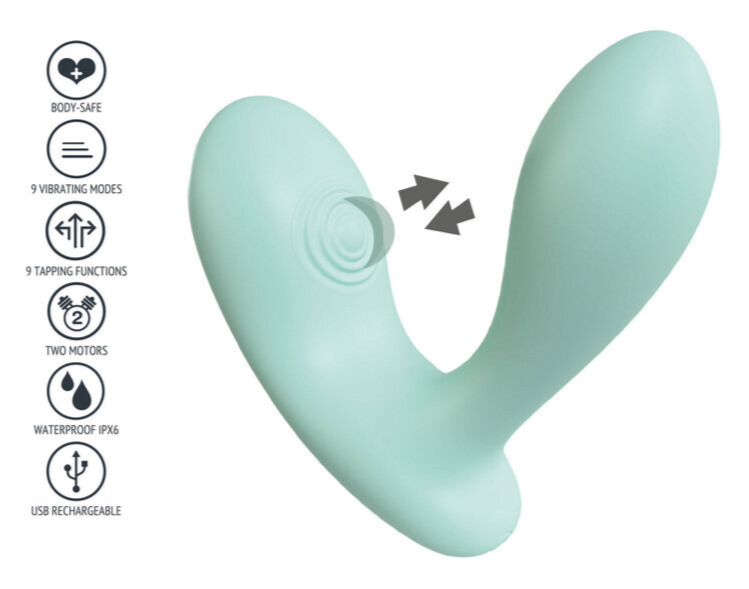 Xocoon DuoVibe II Tapping Rabbit Clit G-Spot Silicone Waterproof Vibrator