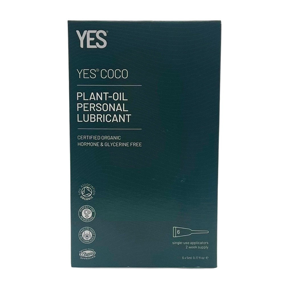 YES COCO plant-oil personal lubricant packaging on a white background