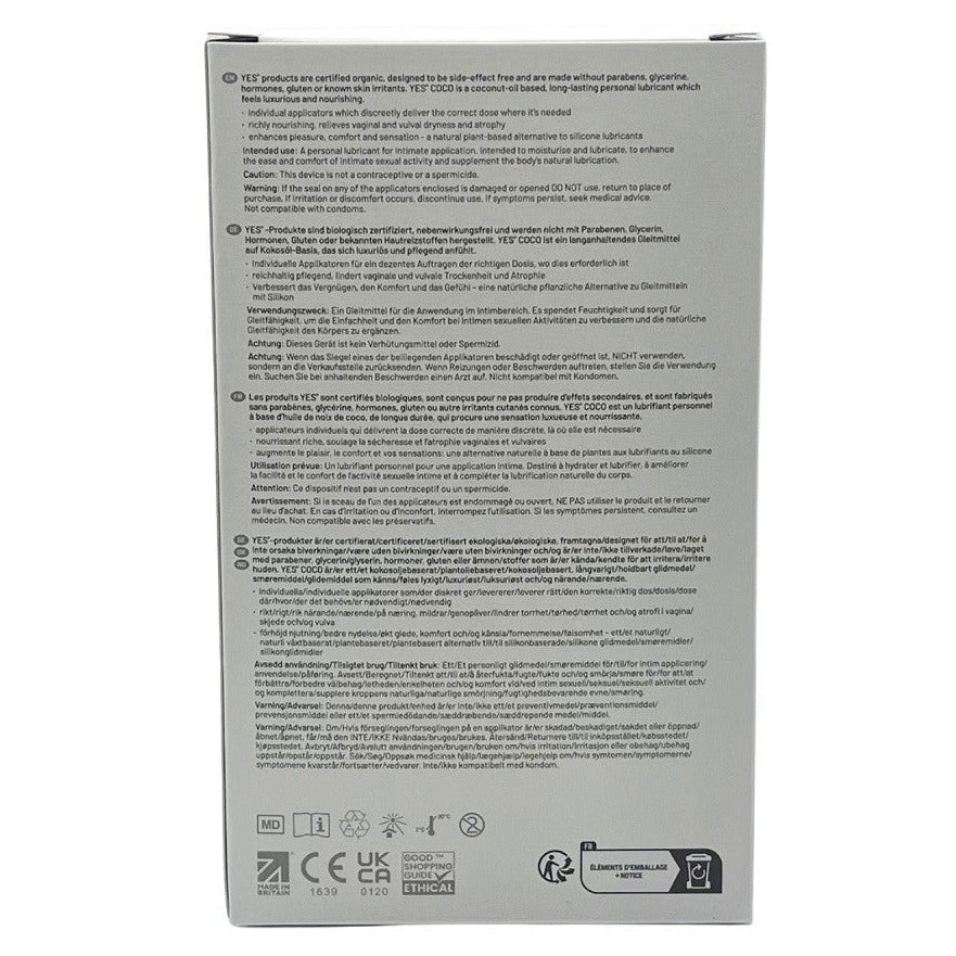 Back view of a product packaging with text and symbols on a white background