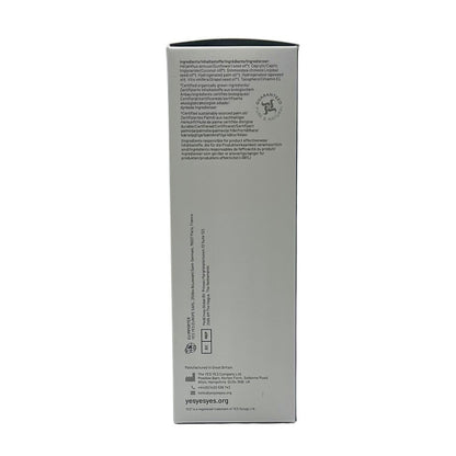 Back view of a gray rectangular box with text on a white background