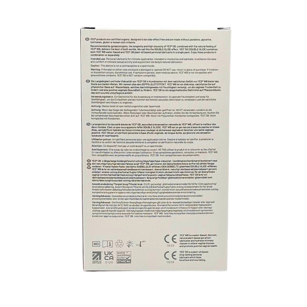 Product packaging with text and certification logos on a white background