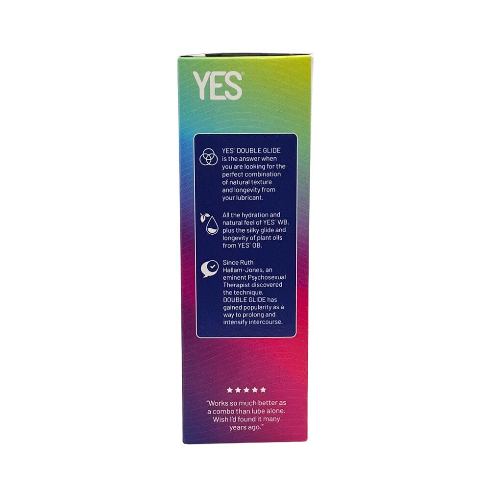 Colorful box with 'YES' branding and text on a white background