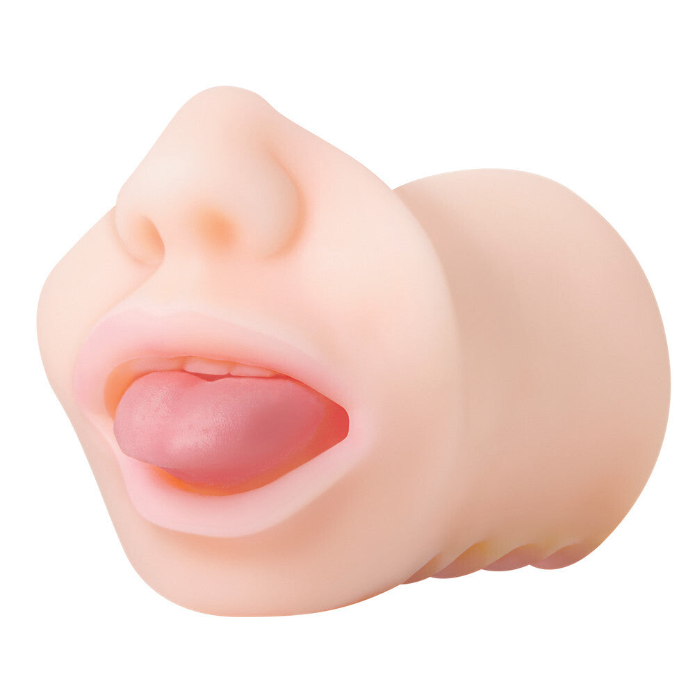 Silicone mouth with a tongue on a white background