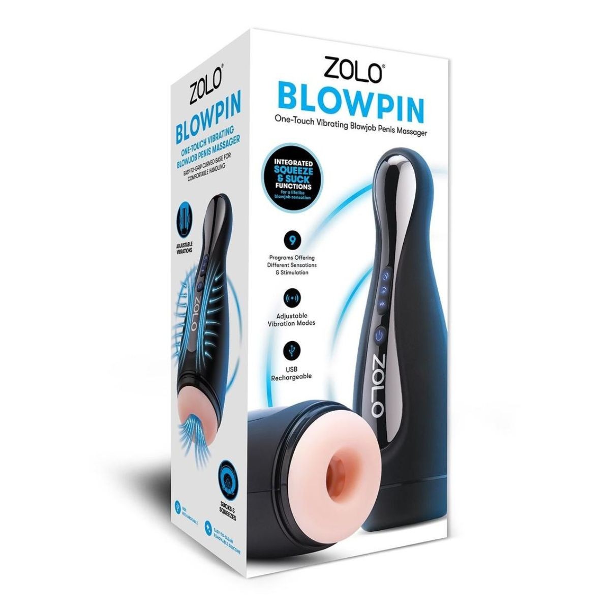 Zolo Blowpin packaging on a white background