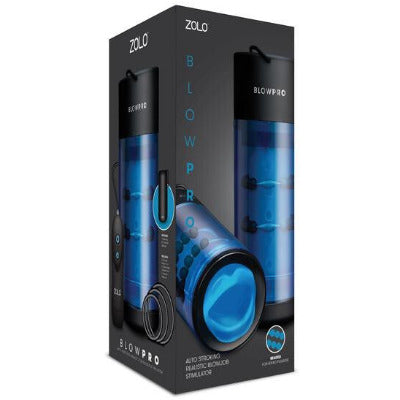Zolo Blowpro product packaging with blue and black design on a white background