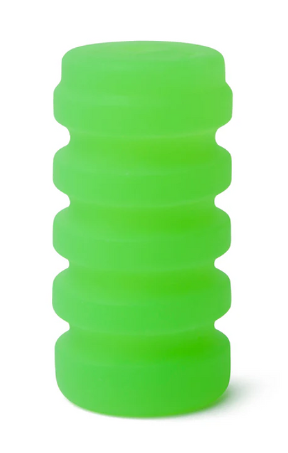 Green silicone sleeve on a white background