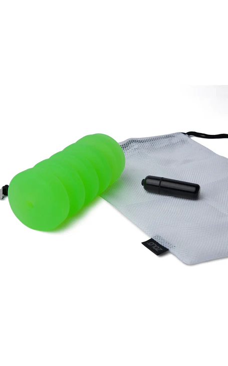 Zolo Original Squeezable Vibrating Stroker Green Male Masturbator Bullet Vibe
