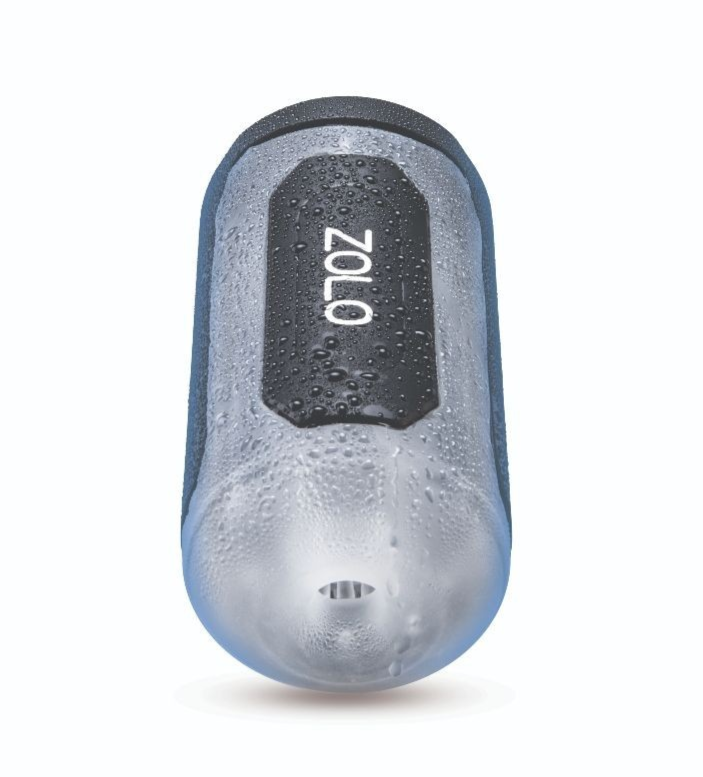 Blue and gray device with 'Zolo' branding on a white background
