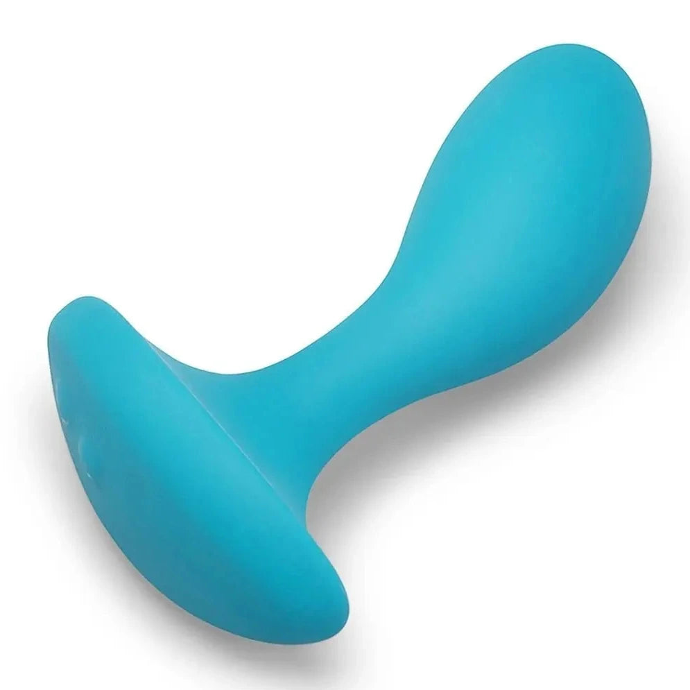 Blue prostate massager object on a white background