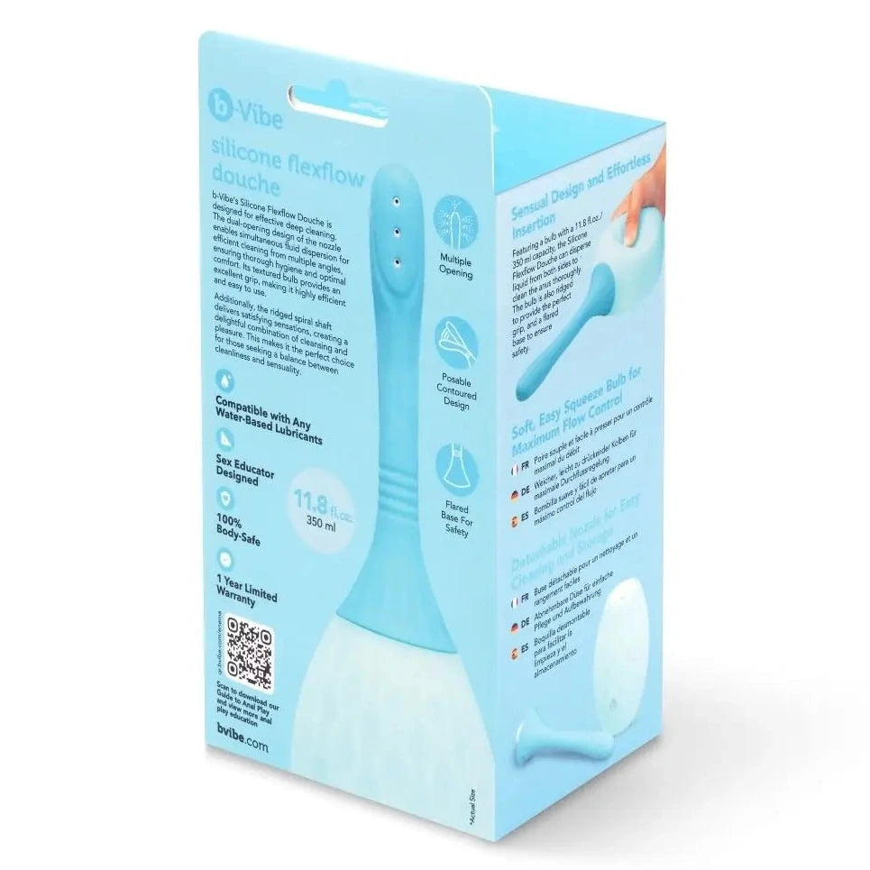 b-vibe silicone anal douche packaging on a white background