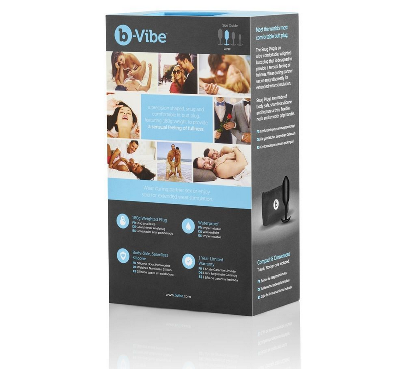 B-Vibe product packaging with images and text on a white background