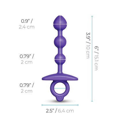 b-Vibe Butties Zip Anal Beads Butt Plug Dildo Prostate Massager Silicone