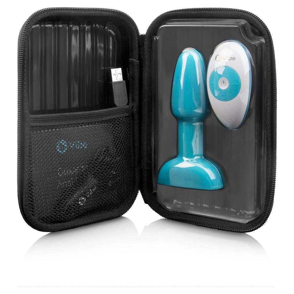 b-Vibe Rimming Petite Remote Vibrating Anal Butt Plug Prostate Silicone Massager blue