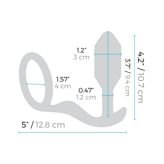 b-Vibe Snug & Tug Anal Butt Plug Black Silicone Prostate Massager Cock Ring