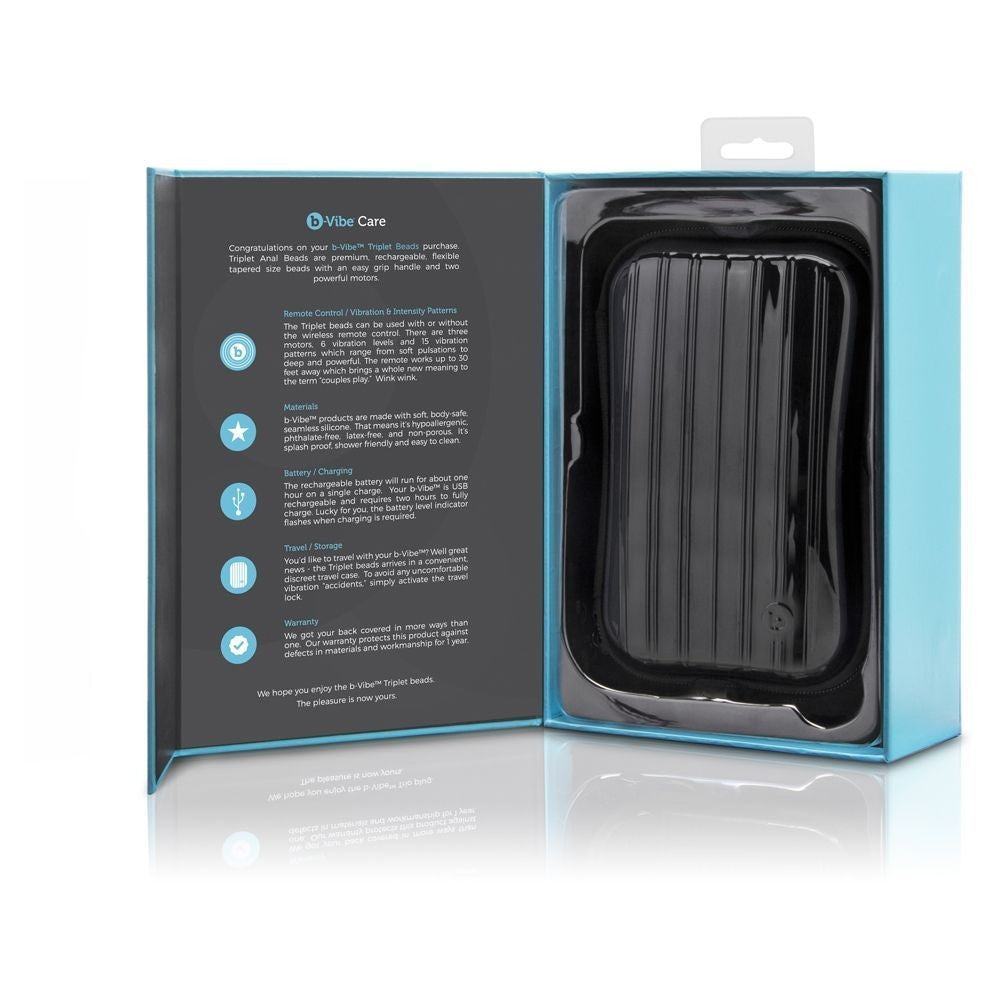 b-Vibe Triplet Remote Vibrating Anal Beads Butt Plug Prostate Silicone Massager