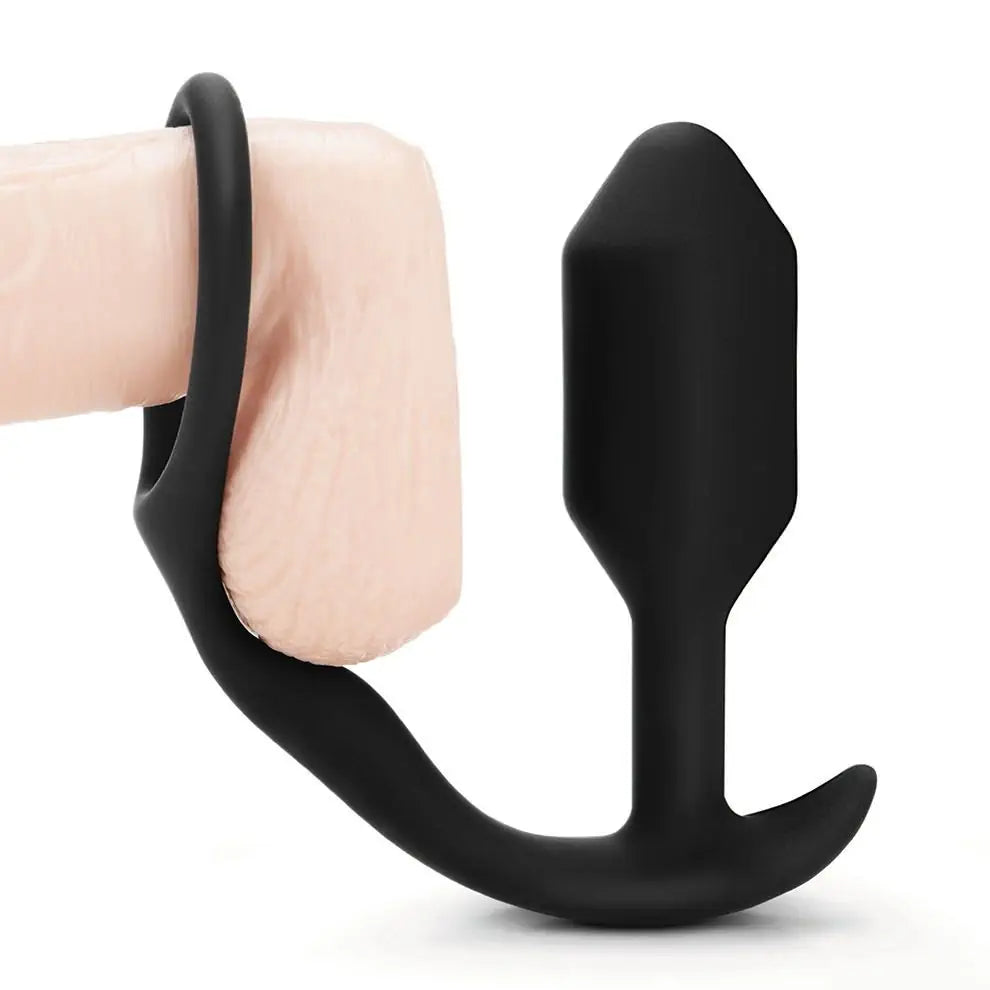 Black silicone ring on a white background