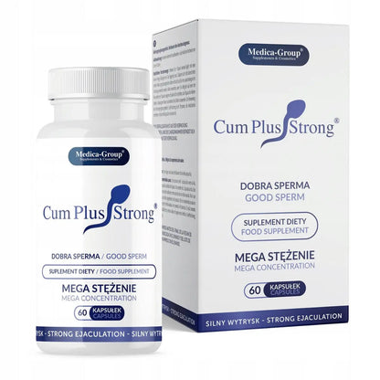 Cum Plus Strong supplement bottle and packaging on a white background