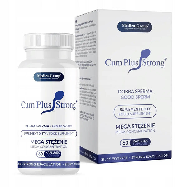 Cum Plus Strong supplement bottle and packaging on a white background