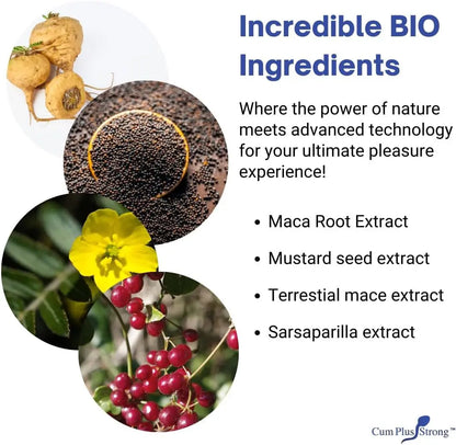 Product informaytion with natural ingredients and promotional text on a white background