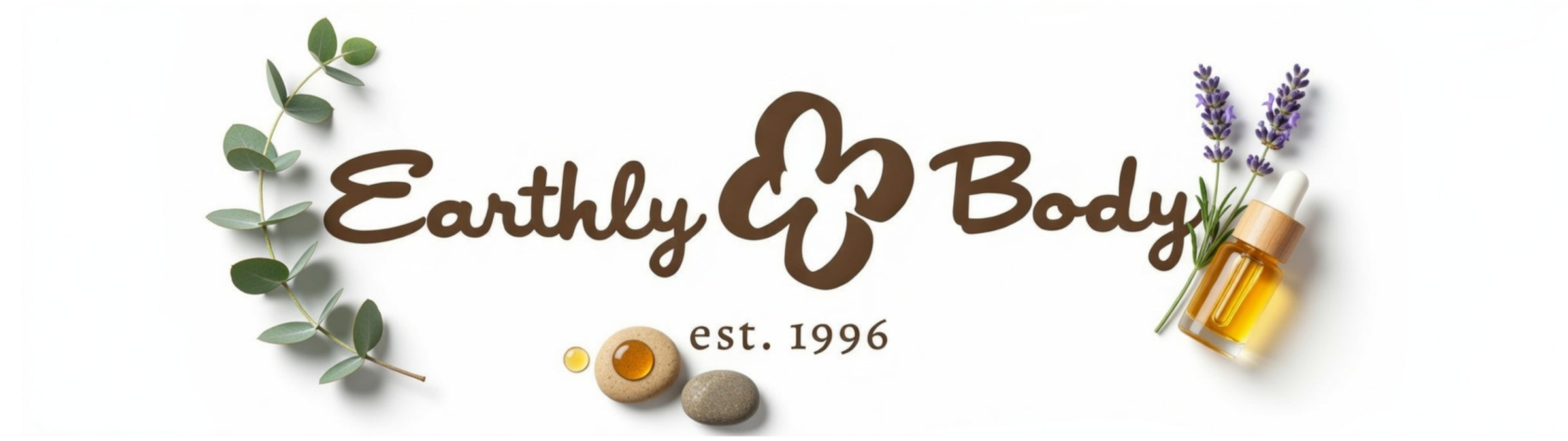 Earthly Body logo with branding elements on a white background