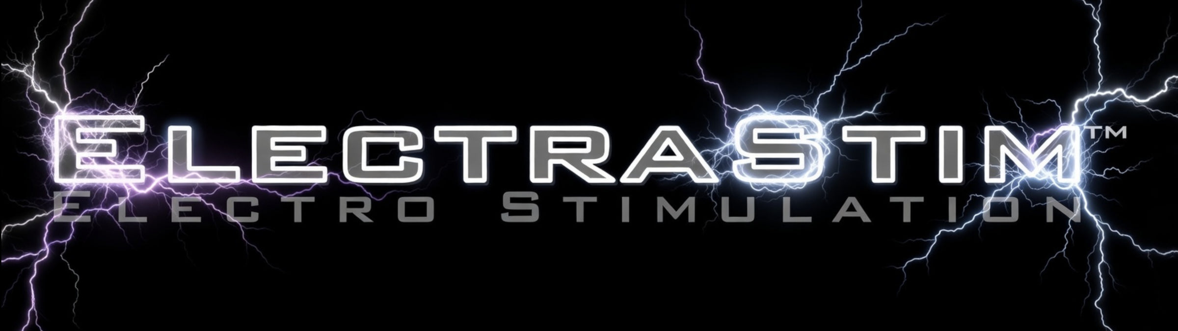 ElectraStim logo with lightning effects on a black background
