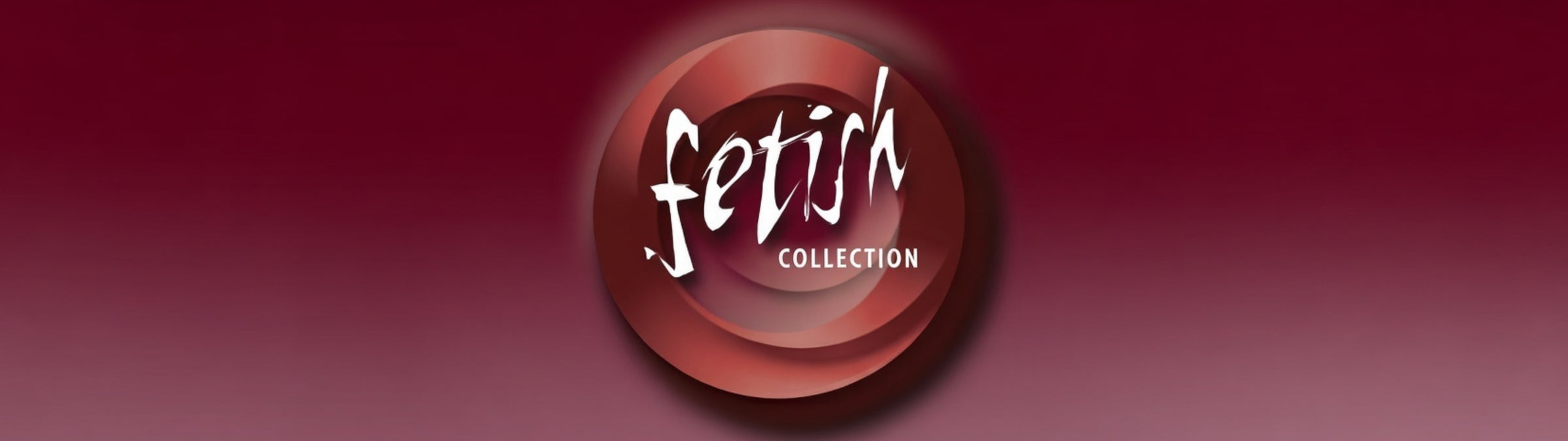 Logo of the 'Fetish Collection' on a maroon background