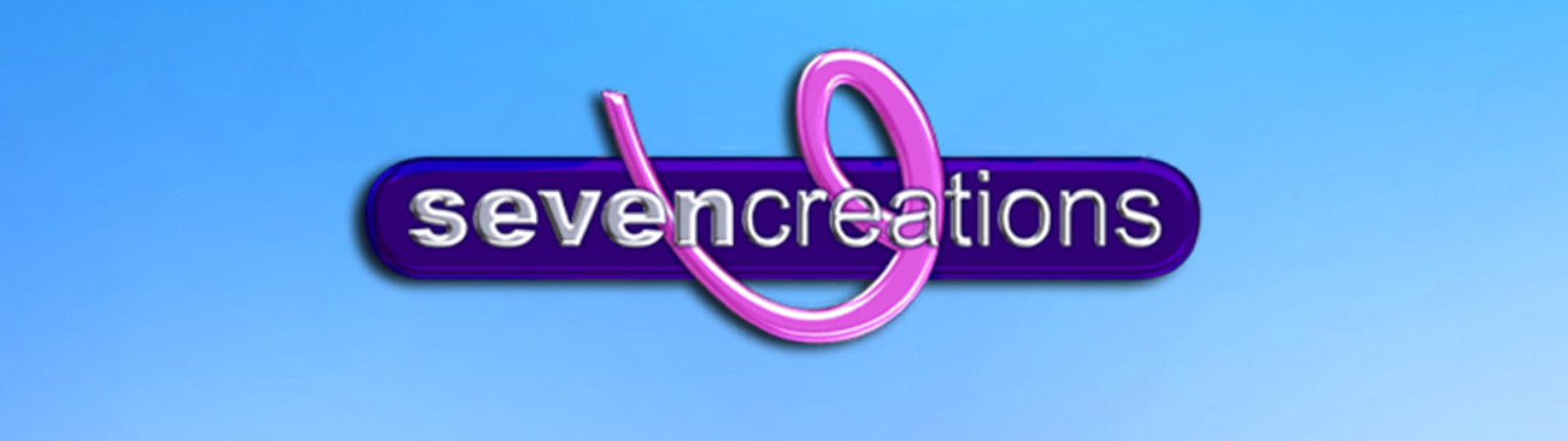 Seven Creations logo on a blue background